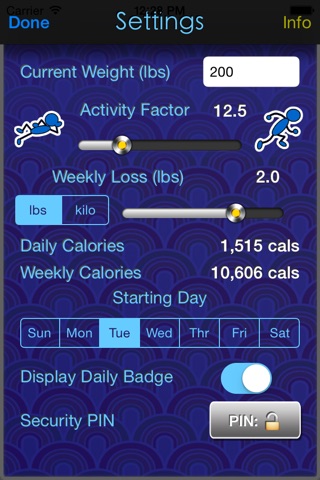 Calorie Count Down Lite screenshot 2