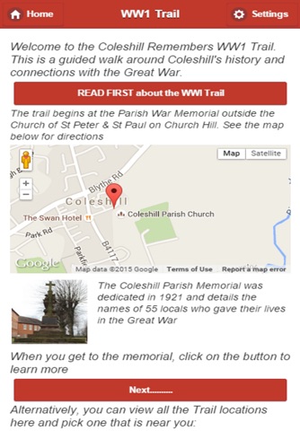 Coleshill Remembers WWI screenshot 2