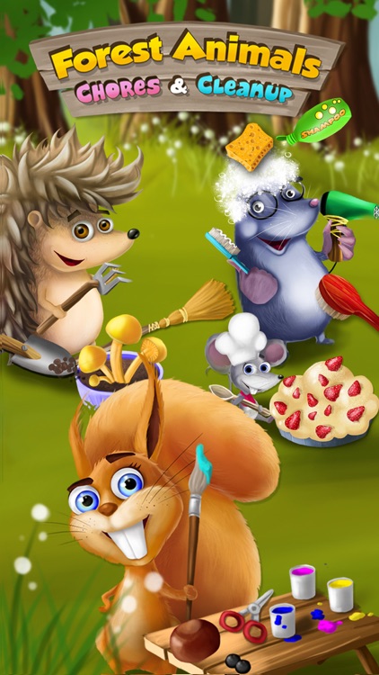 Forest Animals Chores and Cleanup, Arts and Crafts, Cake Bakery, Movies and Fun Adventures - Kids Game screenshot-0