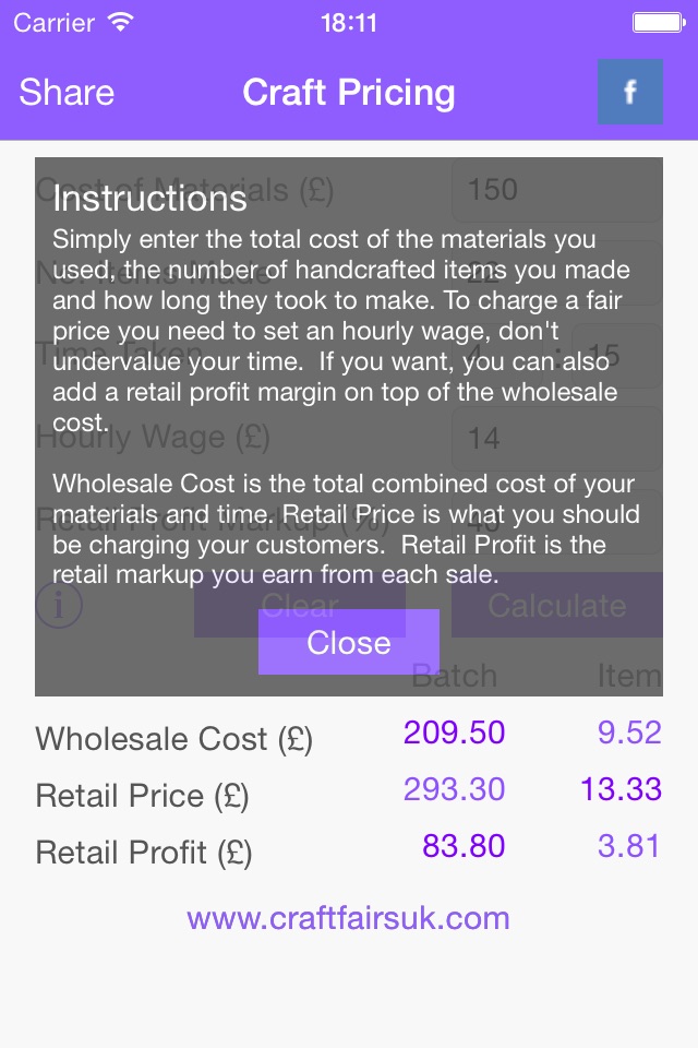 Craft Pricing Calculator screenshot 4