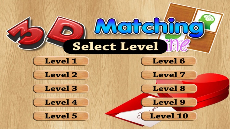`` 3D Matching Valentine Cards - Train your brain with pair matching game screenshot-3