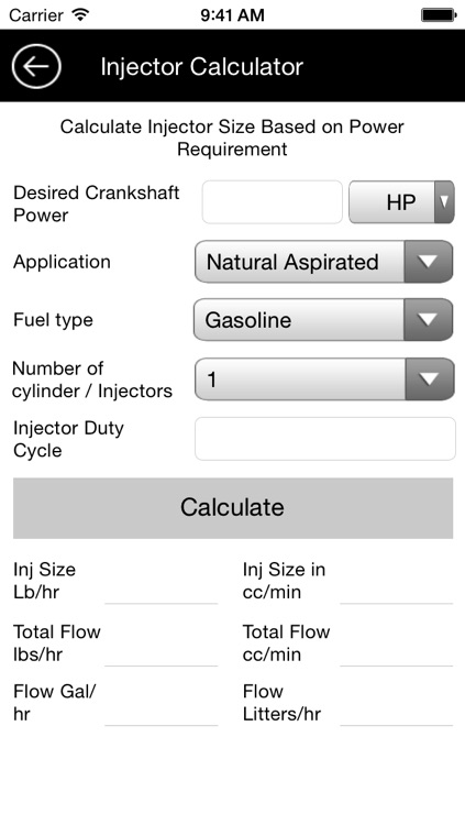 Injector Calculator