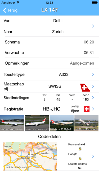 Flughafen Zürich - iPlane Fluginformationen Screenshot 2