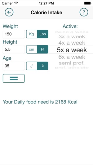 FitCalc - complete fitness calculator for exercising, dietin(圖4)-速報App