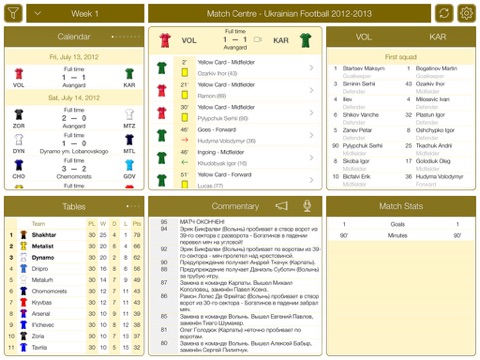 Ukrainian Football UPL 2012-2013 - Match Centre screenshot 3