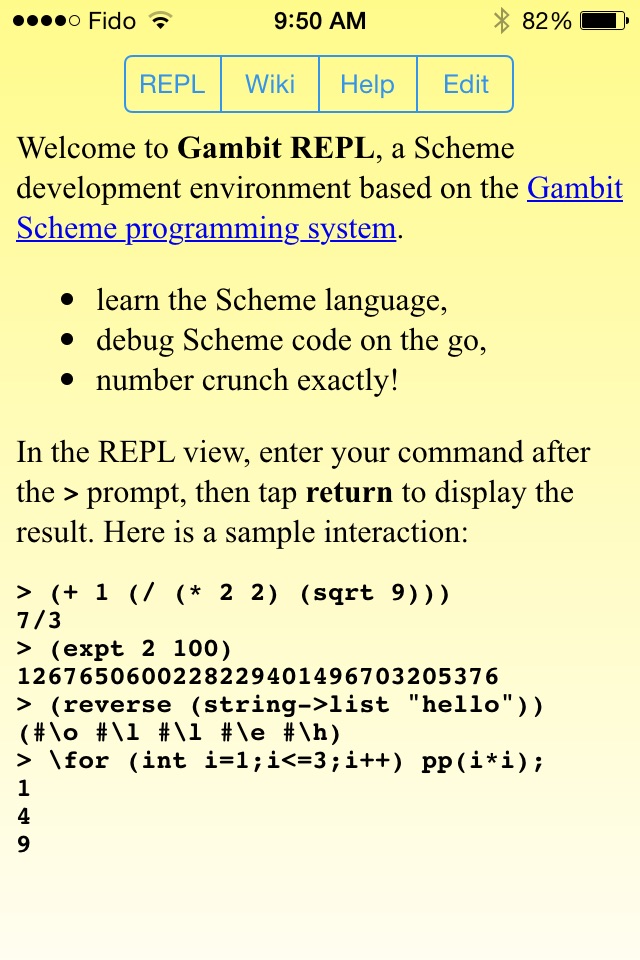 Gambit REPL screenshot 2