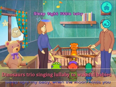 Kids songs with cute baby dinosaur trio screenshot 2
