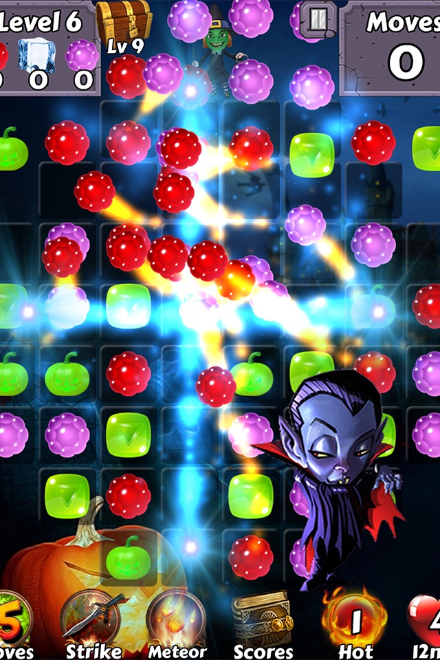 Trick or Treat Heroes - Match yummy candy and swipe halloween sweets to collect magic gems screenshot 2