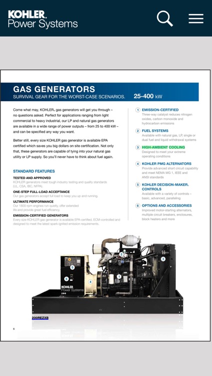 Kohler Power Literature