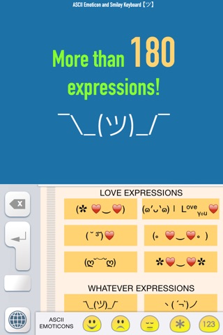 ASCII Emoticon & Smiley Keyboard (emoji emotes faces expressions and emotions) screenshot 3