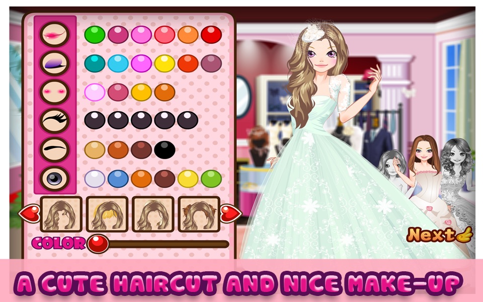 Paris Wedding - Dress up and make up game for kids who love wedding and fashion screenshot 2