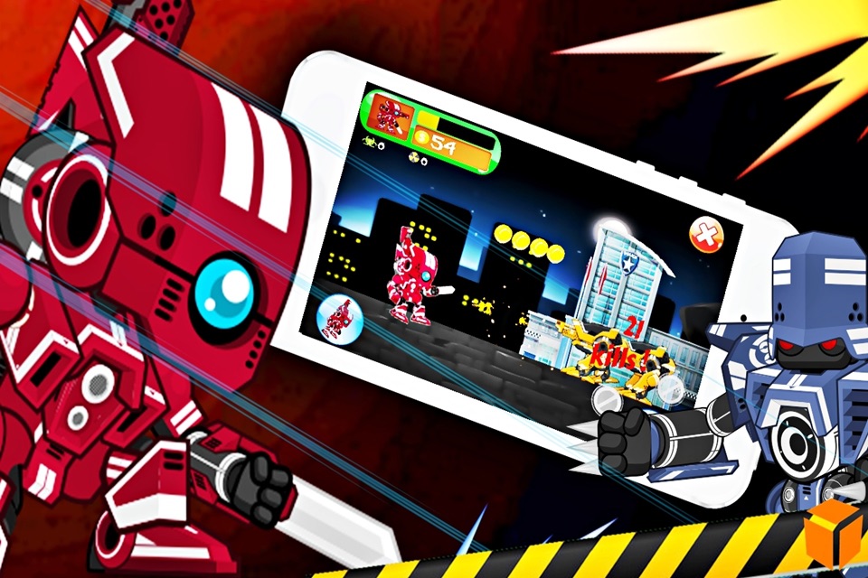 Red Robot Fighter Ranger : Collect coins and various special weapons Along the way screenshot 2
