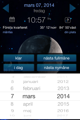 Lunar Phase Full moon calendar screenshot 2