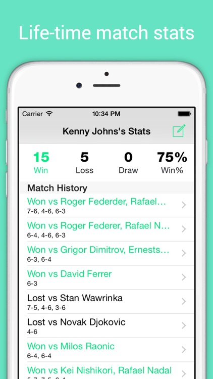 TennisCore - track tennis scores & review stats screenshot-3