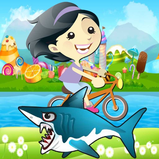 Girl Bike Ride Shark Attack iOS App