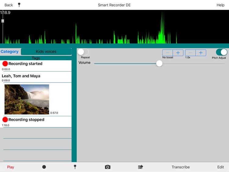Smart Recorder DE Classic for iPad - The music and voice recording app