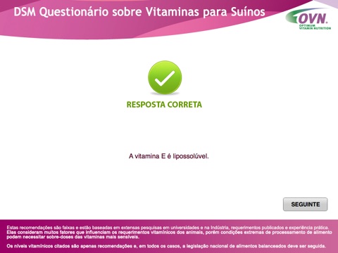 DSM Questionário sobre Vitaminas para Suínos screenshot 3