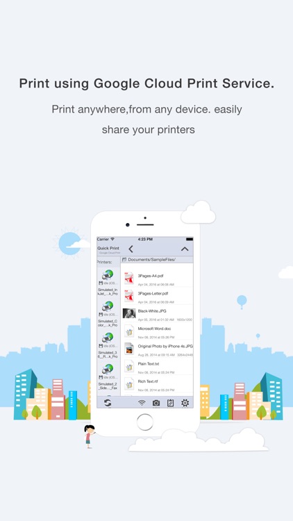 Quick Print via Google Cloud Print for iPhone