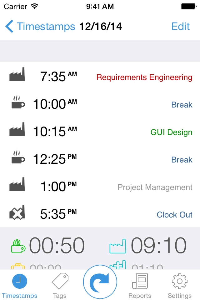 TimeStamps - Time Recording with Ease screenshot 3