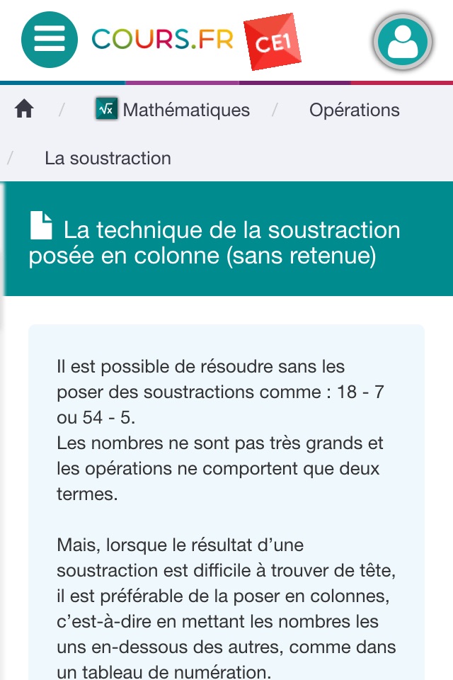 Cours.fr CE1 screenshot 3