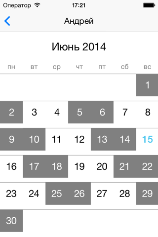 Workdays Calendar screenshot 2