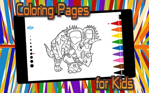 Dino Robot Coloring Book for Kids - Free Fun Painting Games screenshot 3