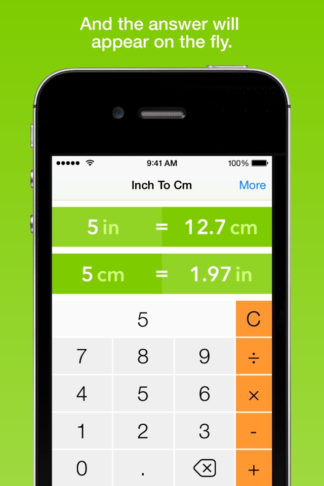 Inch To Centimeter, the fastest length converter screenshot 2