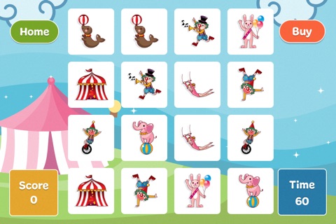 Circus Match - Memory Cards! screenshot 4