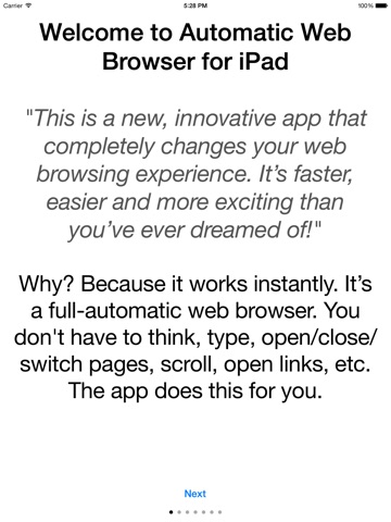 Automatic Web Browser for iPad screenshot 2