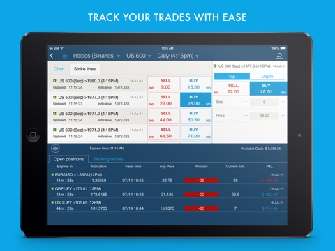 Nadex Binary Options for iPad screenshot 4