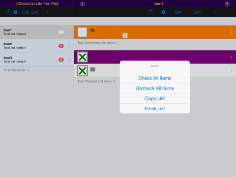 iCheckList For iPad screenshot 4