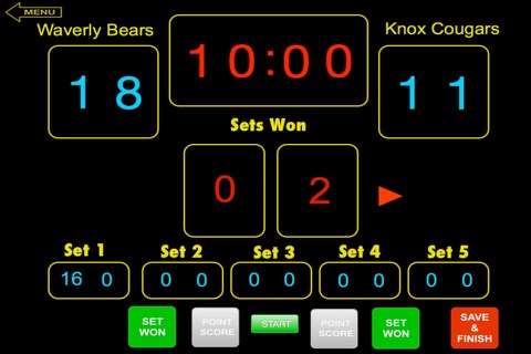 ScoreKeeper VolleyBall for iPhone screenshot 2