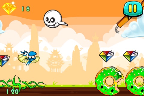 A Flappy Ninja Vs Creepy Flying Skulls at Christmas! - Free screenshot 3