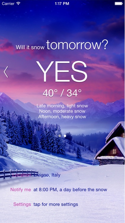 Will it Snow? - Snow condition and weather forecast alerts and notification