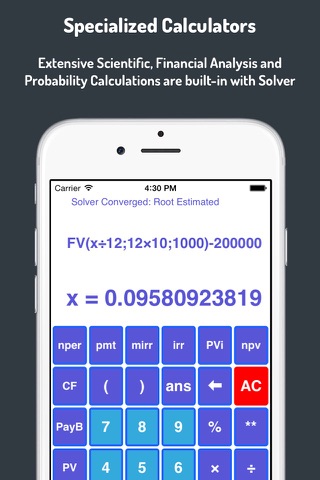 1-Calc : Graphing Financial and Scientific Calculator with Numerical Solver and Optimizer screenshot 4