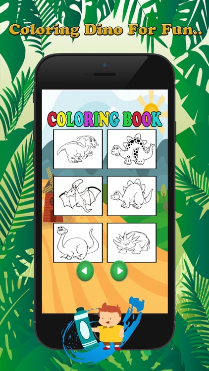 Cute Dino Paint and Coloring Book Learning Skill - Fun Games Free For Kids screenshot-3