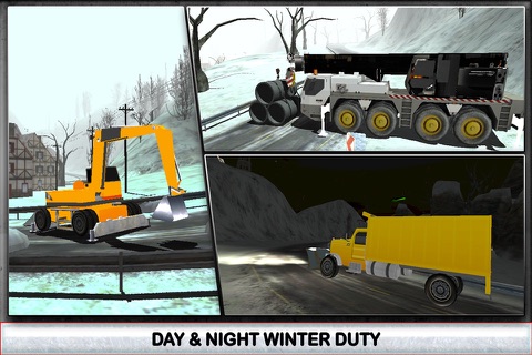 Snow Truck Driver Simulator 3D – Drive the big crane and clear up ice from frozen road screenshot 2