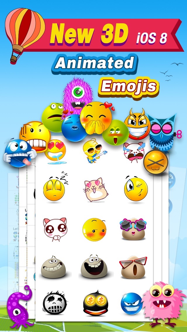 Animated 3D Emoji PRO - Creative & Cool Emoticon Icon + Fun Animate Color Style Emotion Symbol+Pimp Message with Best Special Funny&Christmas&Valentine Cartoon Stickers for Whatsapp&Kik&MMS&Email&Facebook&Twitter&Tumblr Screenshot 1