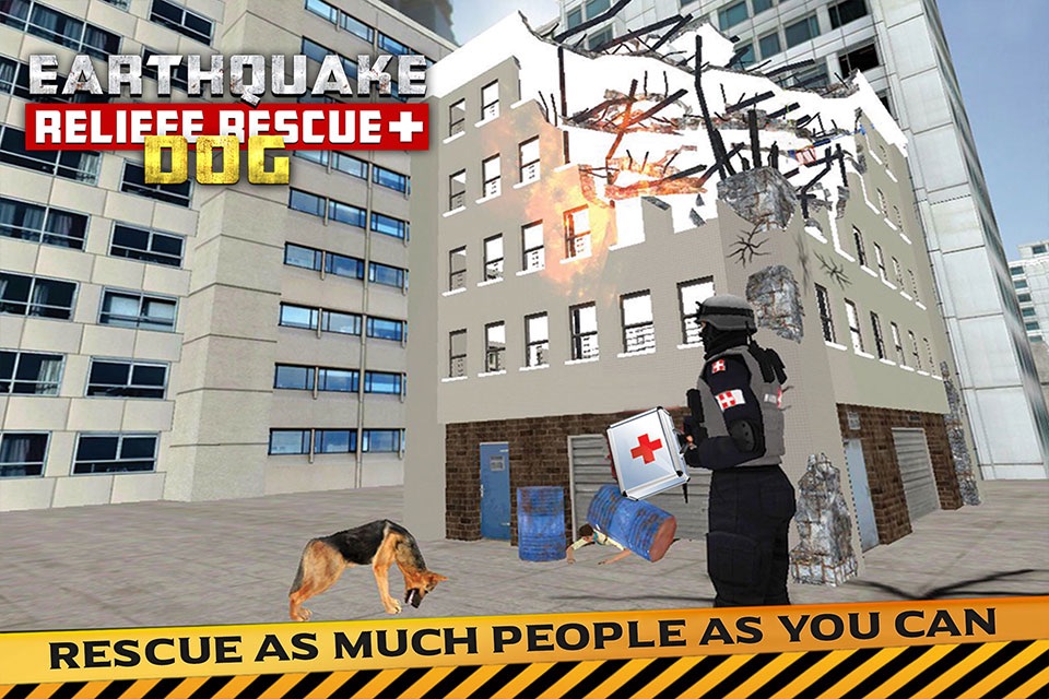 Earthquake Relief & Rescue Simulator : Play the rescue sniffer dog to Help earthquake victims. screenshot 3