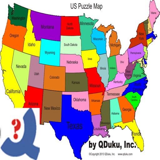 US Puzzle Map Game iOS App