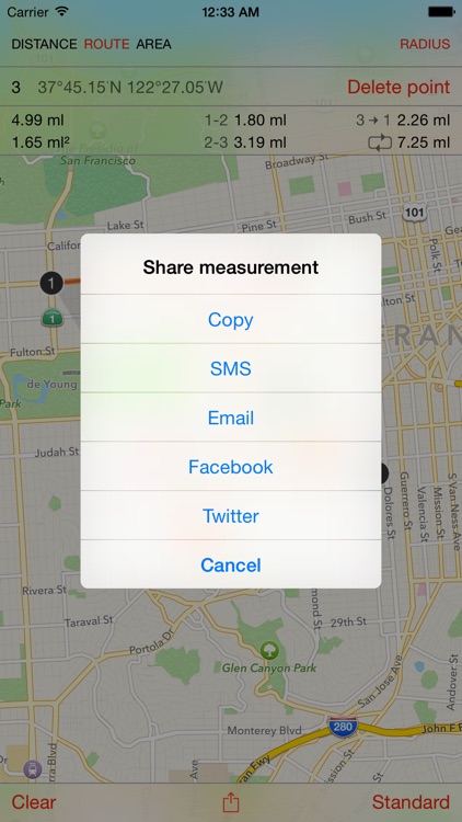 Map Tools - area, distance, radius and angle measurement screenshot-4