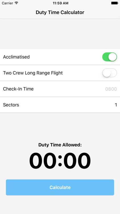 Duty Time Calculator (CAP371)