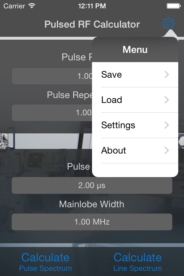 Pulsed RF Calculator screenshot 2