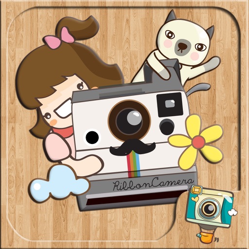 RibbonCamera  by PhotoUp - Cute Stamps Frame Filter photo decoration app