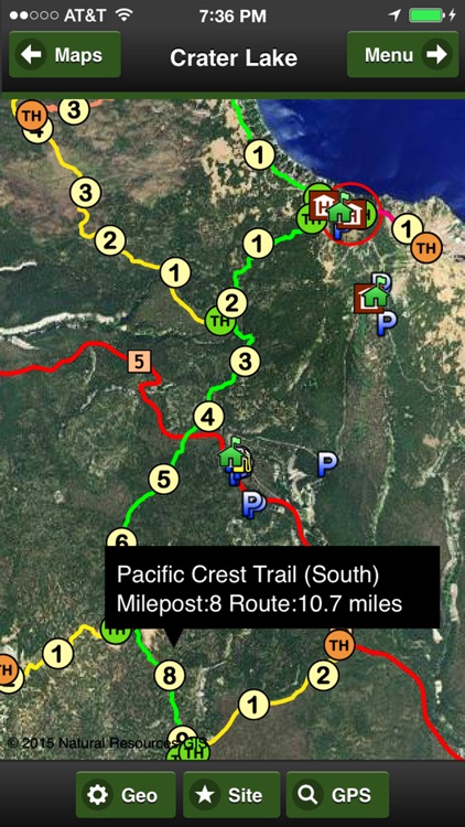 Crater Lake Trail Map Offline screenshot-4