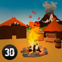 Pixel Volcano Island Survival Simulator 3D Full