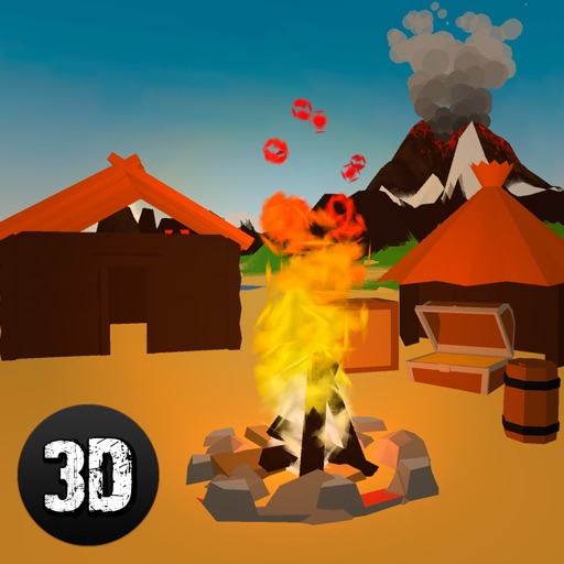 Pixel Volcano Island Survival Simulator 3D Full icon