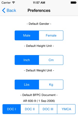 Army Body Fat Calculator For iPhone screenshot 3
