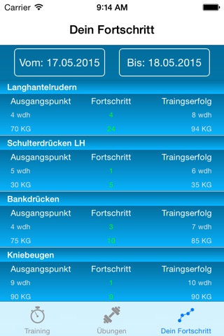 Progress - Trainingstagebuch screenshot 3