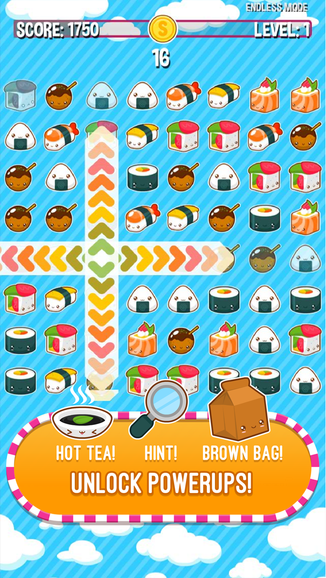 Kawaii Sushi Monster Busters - Line Match puzzle gameのおすすめ画像2